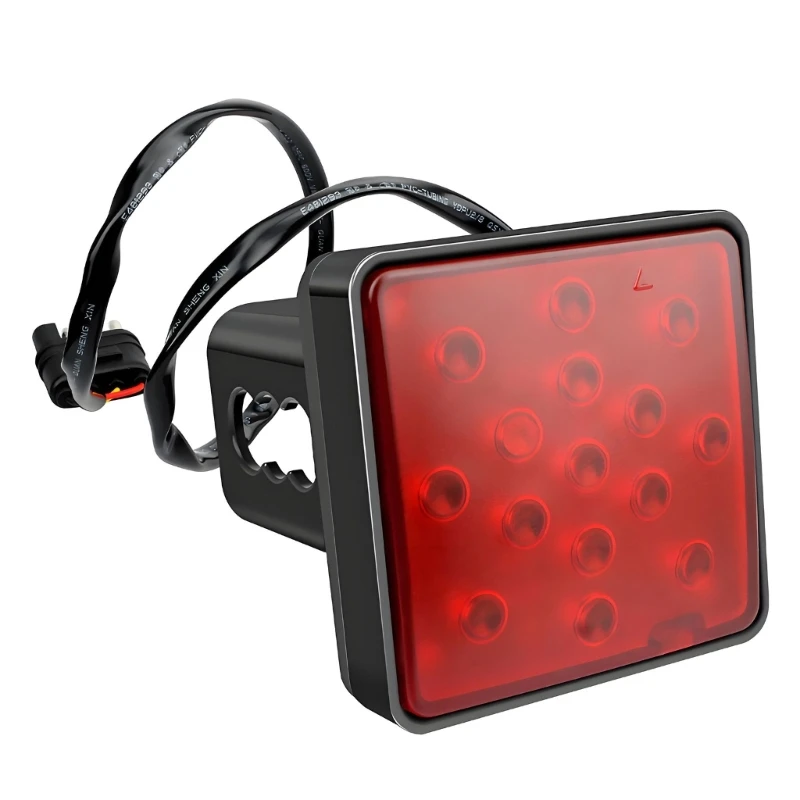 D8KE Utility Trailer Tail Light Assembly with Square Housing, Cable and Mount Bracket for Daily Road Towing Use