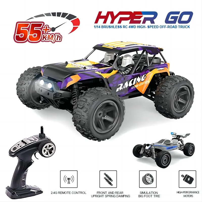 

1:14 55km/h Brushless RC Drift Car With LED Lights 4WD Electric High Speed Racing Remote Control Monster Truck for Kids Adults