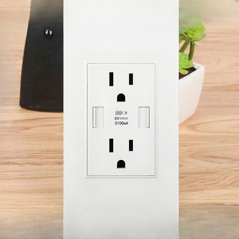 118 American six-hole dual USB Taiwan Province wall three hole socket American American electrical socket panel