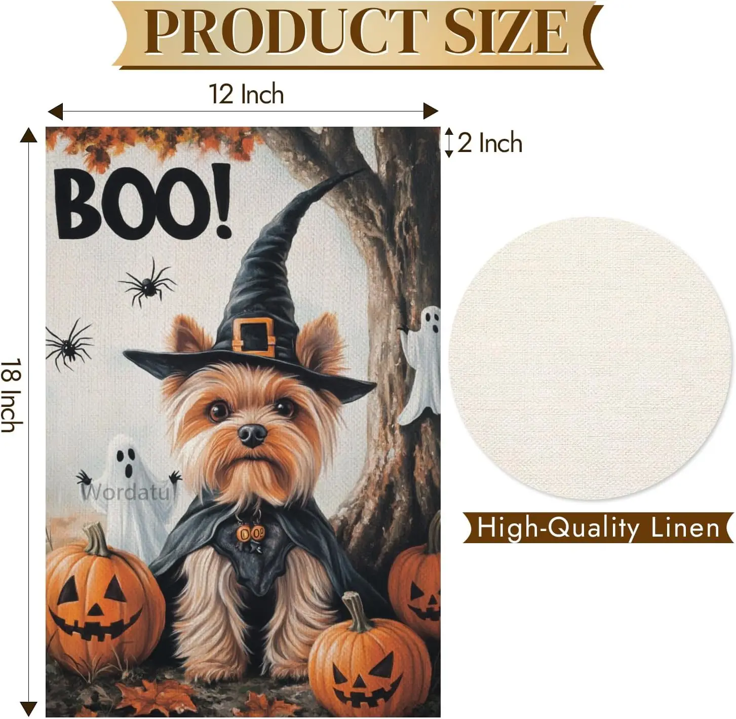 علم حديقة الهالوين بو يوركي 12 × 18 خيش مزدوج الجوانب شبح مخيف ريفي مزرعة ديكور هالوين القرع ساحة أعلام FFI