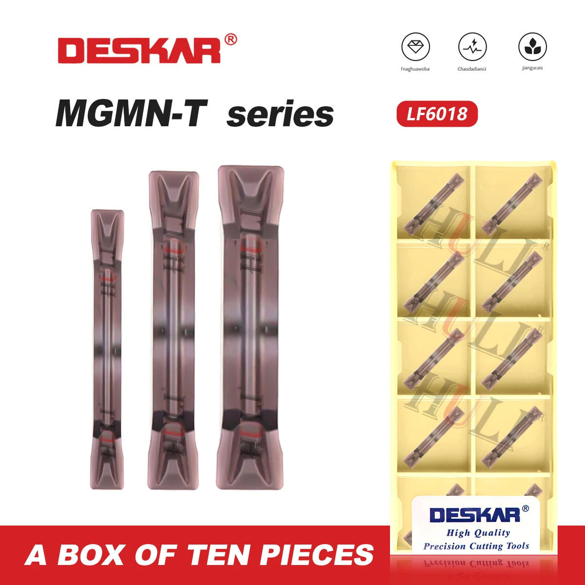 

DESKAR 100% Original MGMN Stainless Steel Series MGMN 200 300 400-T LF6018 CNC Lathe Tools High Quality Carbide Grooving Inserts