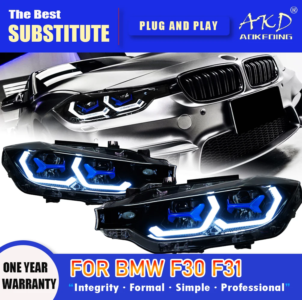 AKD Head Lamp for BMW F30 F35 LED Headlight 2013-2019 Headlights 320i 325i DRL Turn Signal High Beam Angel Eye Projector Lens