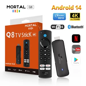 Mortal Android 14 TV Stick Full HD 4K 1080p Wi -Fi 6 Google Voice Netflix YouTube Q8 BT5 24FPS 무선 비디오 디코딩 미디어 플레이어 8 최고의 판매 스틱 TV Xiaomi -№2
