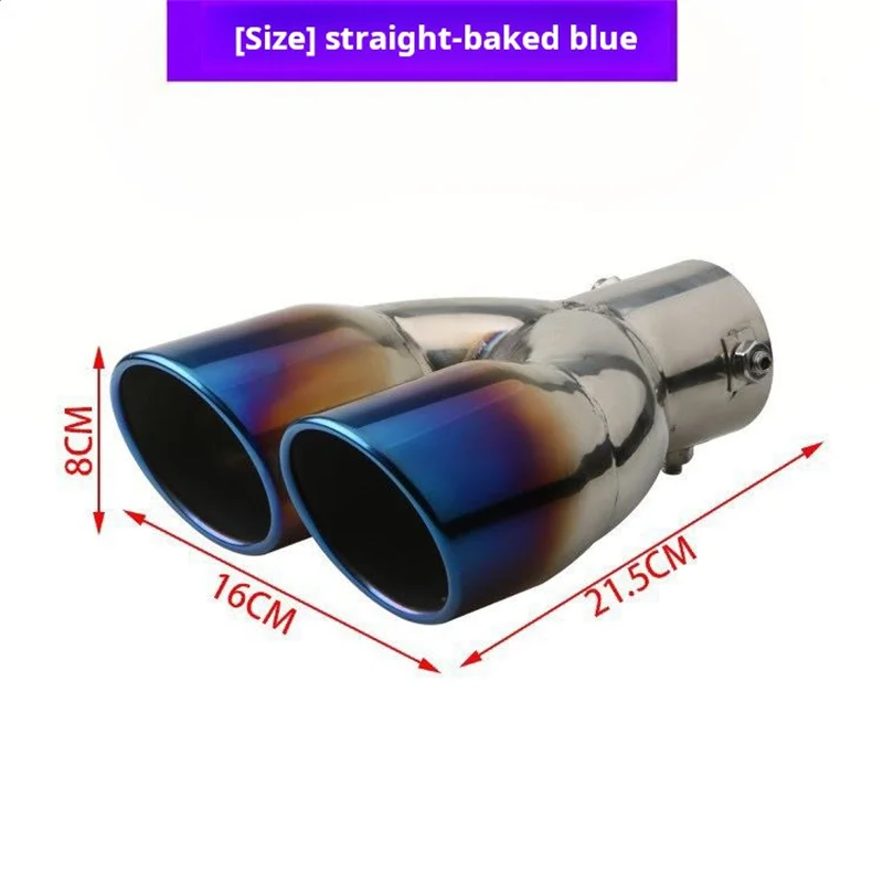 Motores generales de acero inoxidable uno hacia fuera dos tubos de escape garganta oblicua doble boca recta modificada azul plata doble