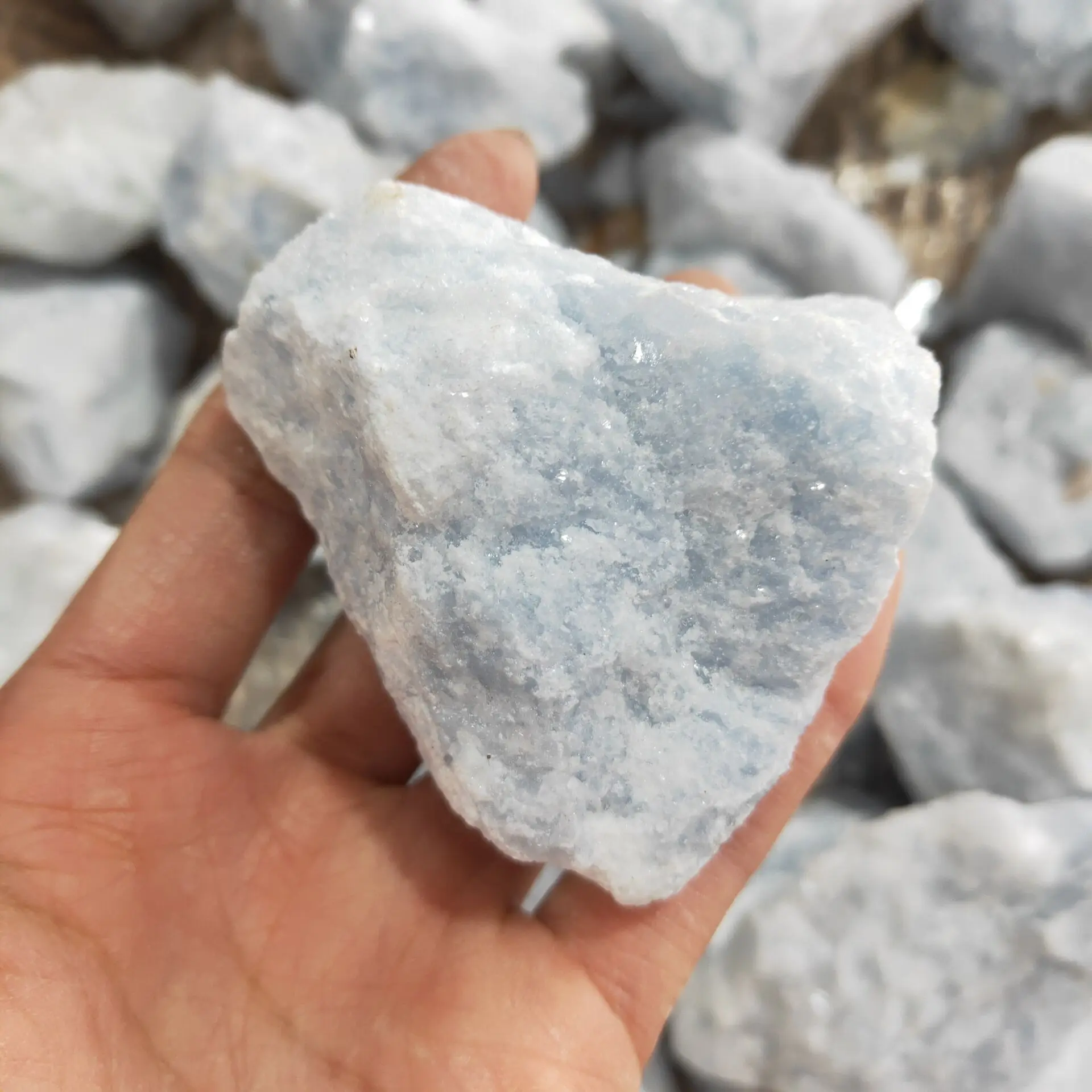 Natural Blue Celestite Calcite Crystals Raw Rough Gemstones Reiki Healing Energy Stones