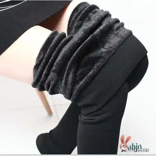 

Thiened Fce Pearl Velvet Leggings Autumn Winter Warmth Footwear Inteated Women's Tights ABENUOR Brand Sportswear