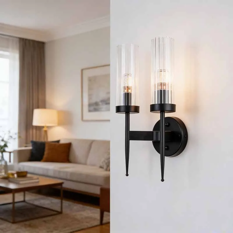 

Современные настенные светильники с плафонами из стекла, золотистые, для внутреннего освещения, простые настенные светильники для спальни, прикроватные лампы (светодиодная лампа E27 в подарок)