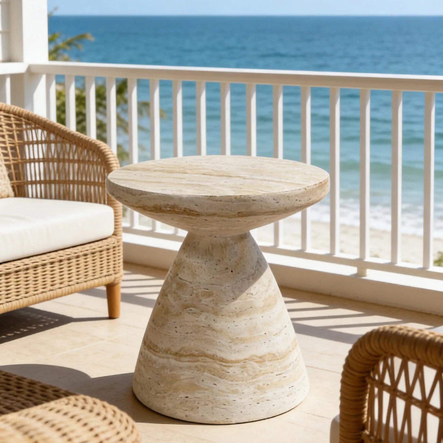 Modern simple imitation travertine sofa side  B & B creative geometric coffee  balcony outdoor movable light  co