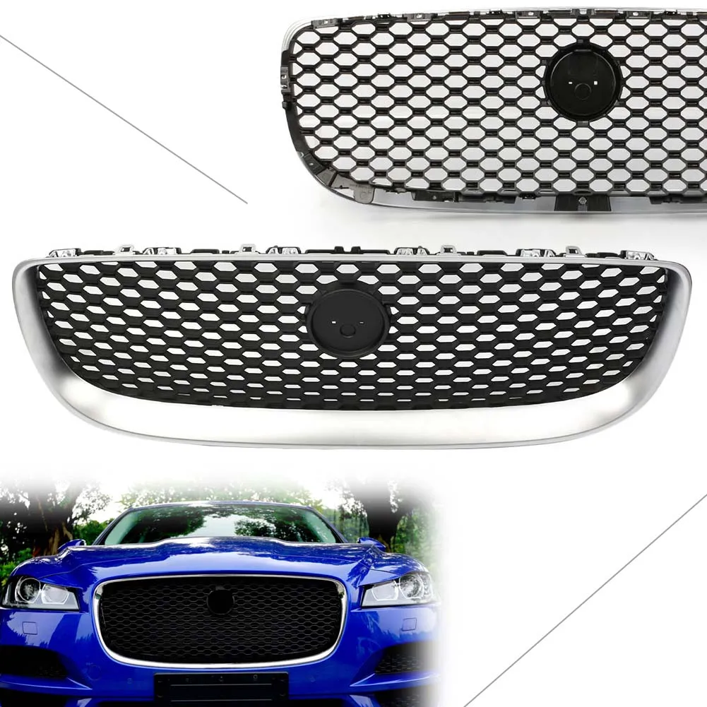 Car Front Bumper Center Racing Grill Grille Accessories For Jaguar XE 2015 2016 2017 2018