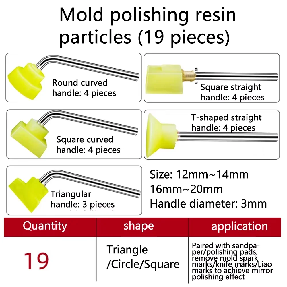 Mold Mirror Polishing Rubber Particle Self-Adhesive Sandpaper, Ultrasonic Grinder Rubber Head for Spark Pattern Removal