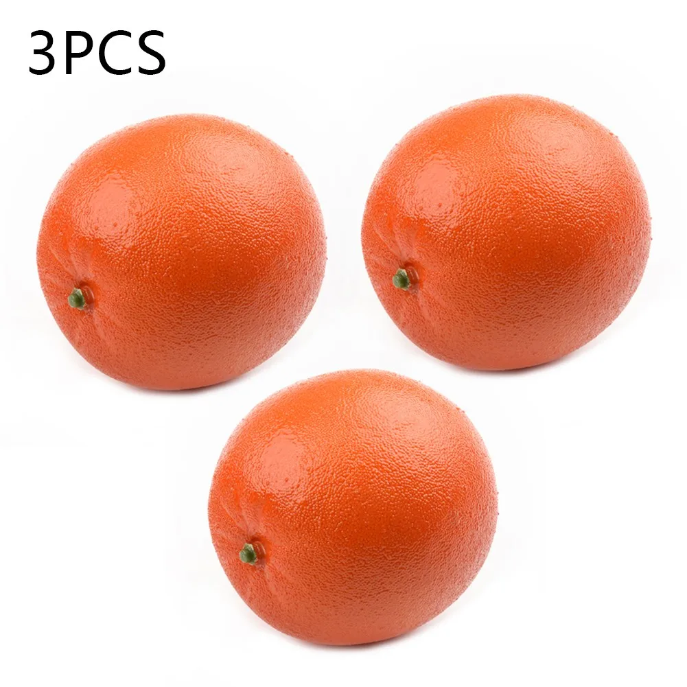Naranjas artificiales de simulación, modelo de fruta de 3 piezas y 8cm, decoración de fiesta en casa, artesanía de comida, accesorios de fotografía, adorno