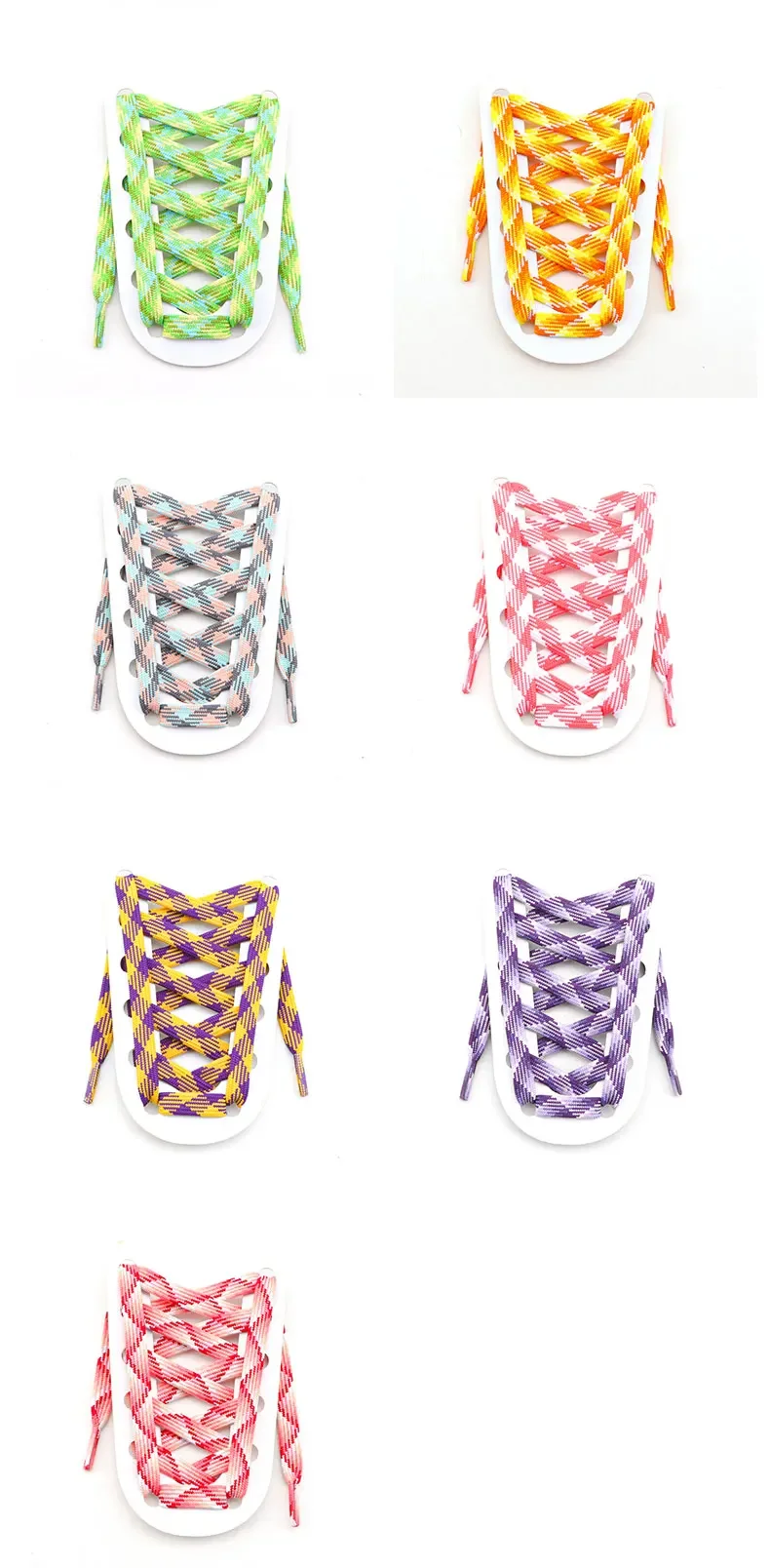 Flache Schnürsenkel für Sneaker, Regenbogen-Schnürsenkel, bunte, gestreifte Schnürsenkel für Damen und Herren, Breite 1 cm, Länge 100/120/140/160 cm, 1 Paar. – Detail 9