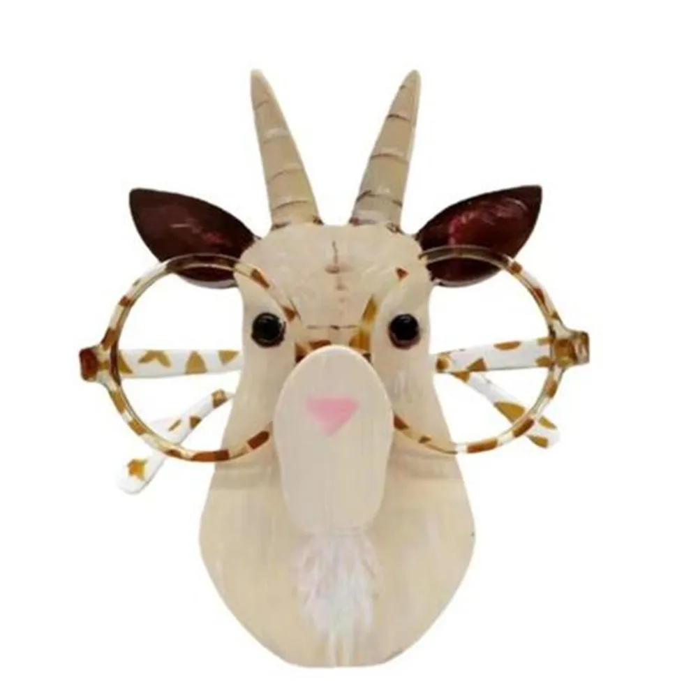 Cute 3D Animal Glasses Rack Cartoon Wood Sunglasses Display Rack Hand Carved Handmade Eyeglasses Show Stand for Home