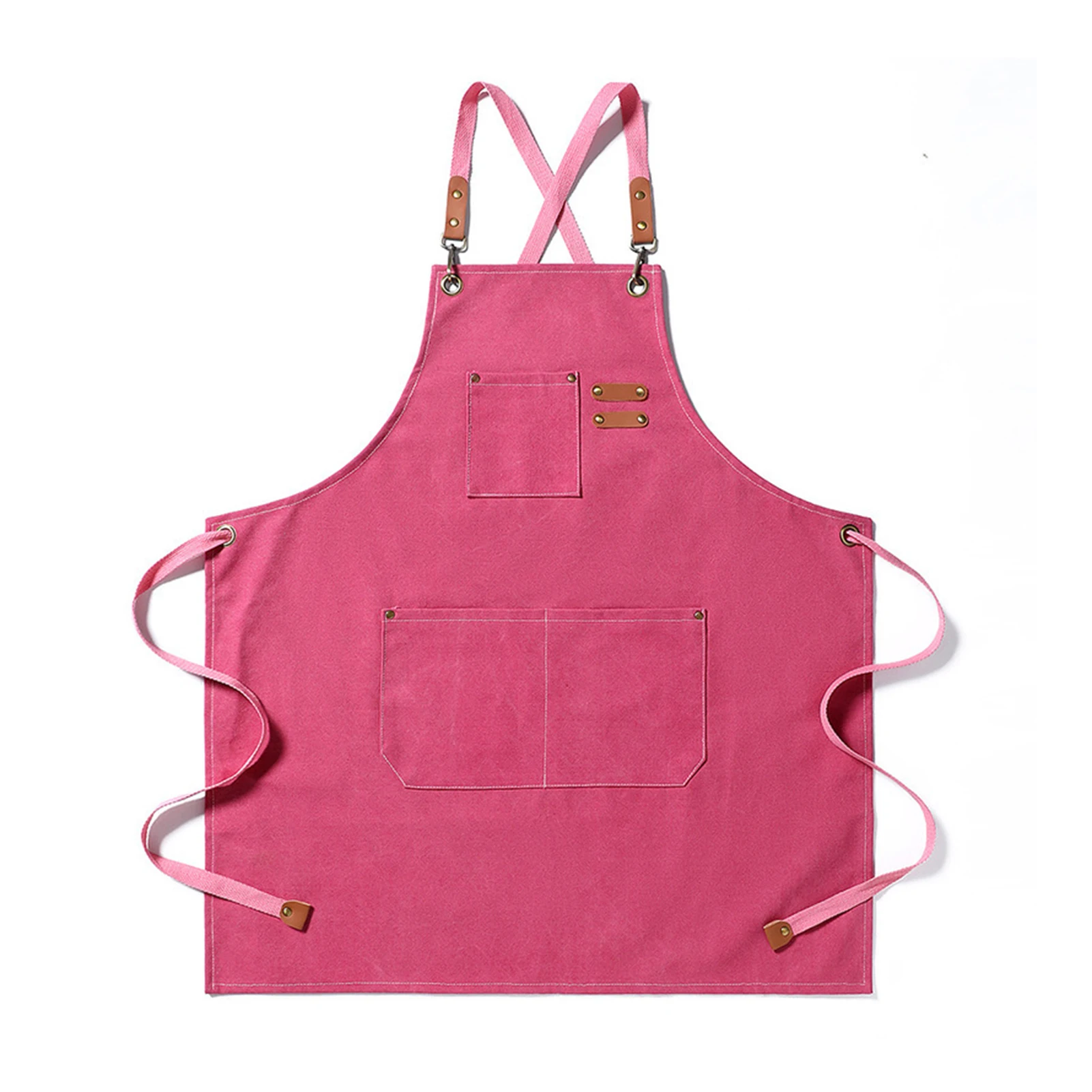 Fashionable Women's Solid Apron With Pocket Waterproof Oil Proof Adjustables Washable Denim Apron For Home Kitchen Restaurant