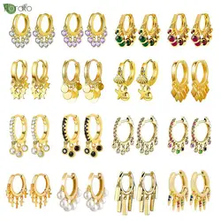 925 Sterling Silver Needle Stars Tassel Vintage Gold Earrings for Women Fashion Hoop Earrings Party High Luxury Jewelry Gifts