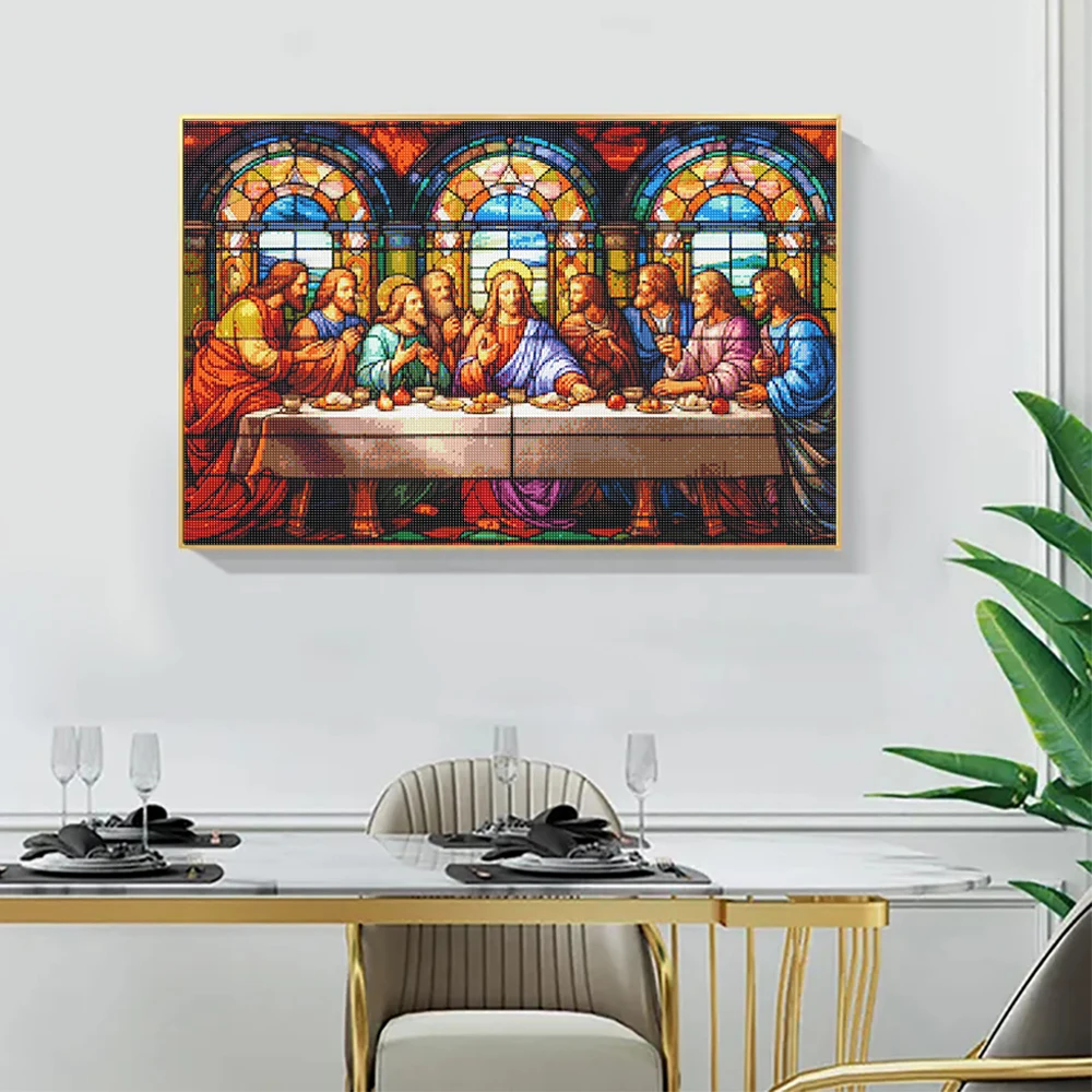 5D DIY Diamant Malerei Dekoration Jesus letzte Abendessen Diamant Stickerei Strass Bild Kreuzstich Set handgefertigt – Detail 3