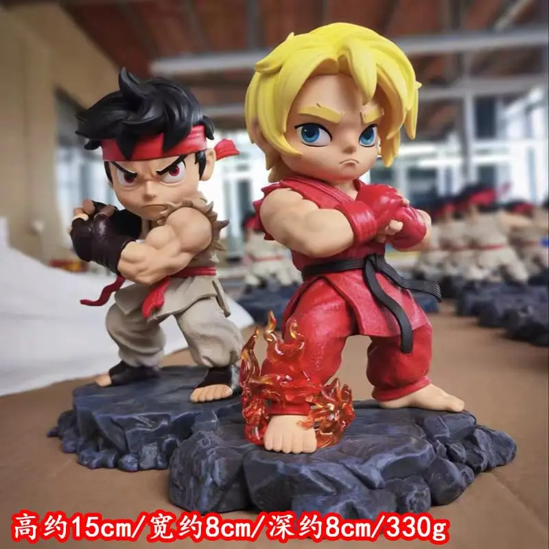 New Hot Q-Version Figure Ken Ryu - Cute Handsome Desktop Ornament Trendy Art Collectible Desktop Ornament For Boys Gifts