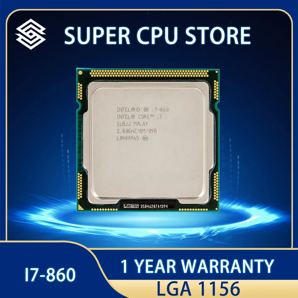 Intel Core i7-860 i7 860 CPU Processor 8M 95W 2.8 GHz Quad-Core Eight-Thread  LGA 1156 contact to sell i7 870