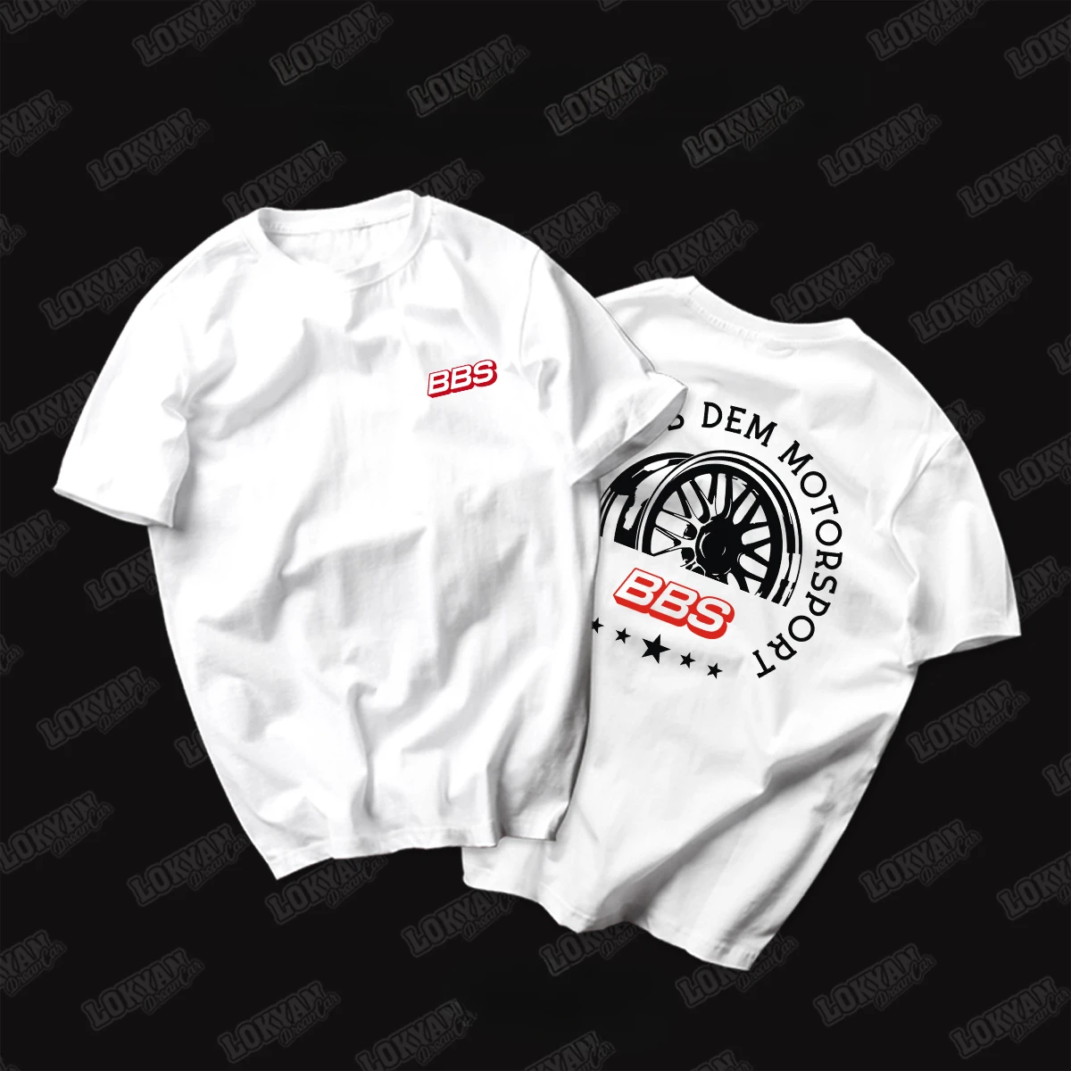 2025 Summer New BBS Short Sleeved Modified Car Wheel Hub Printed T-shirt JDM Palace Level Men's Clothing Unisex Pure Cotton