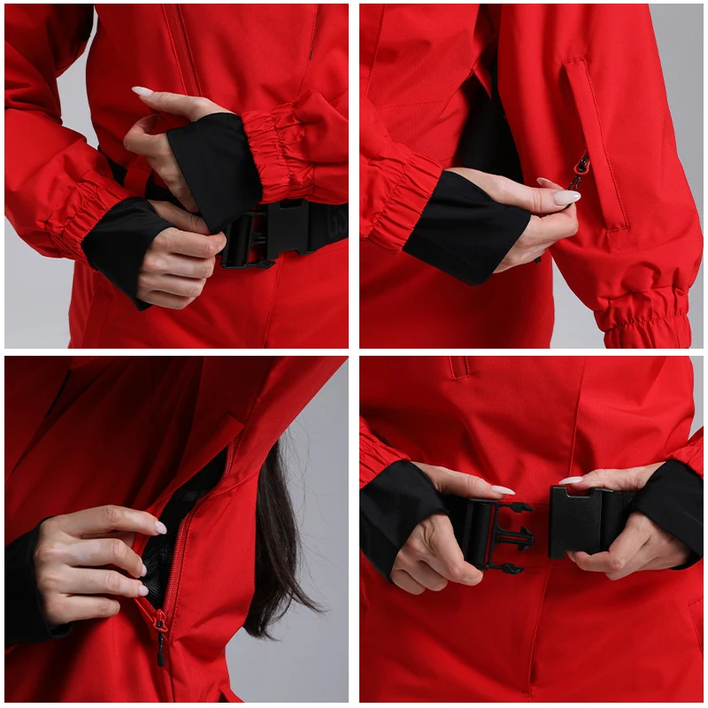 في الهواء الطلق الرياضة الجبلية الإناث التزلج بذلة الشتاء مقاوم للماء المرأة قطعة واحدة بدلة الثلوج يندبروف امرأة على الجليد وزرة