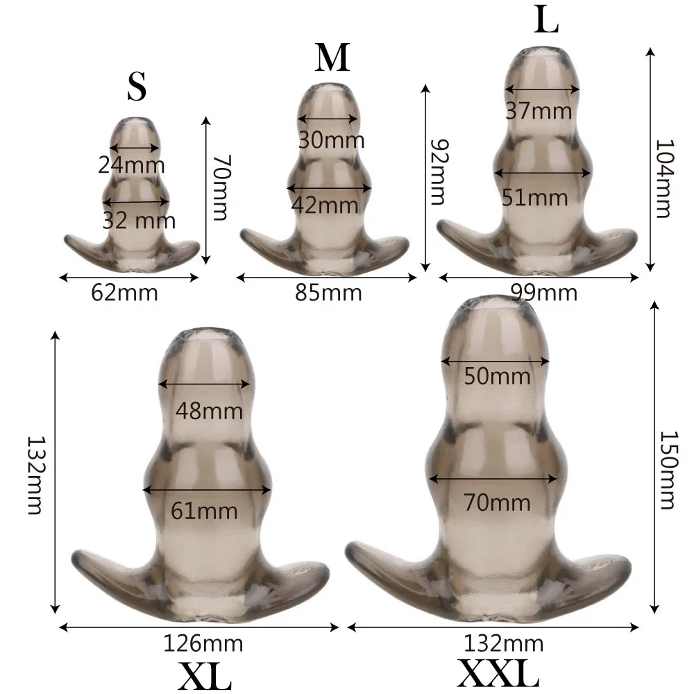 Dilatador hueco de silicona, Juguetes sexuales Gay, espéculo Anal suave, Enema, inserción, masturbación Anal, consolador trasero, AnalPlug, masaje de próstata, BDSM