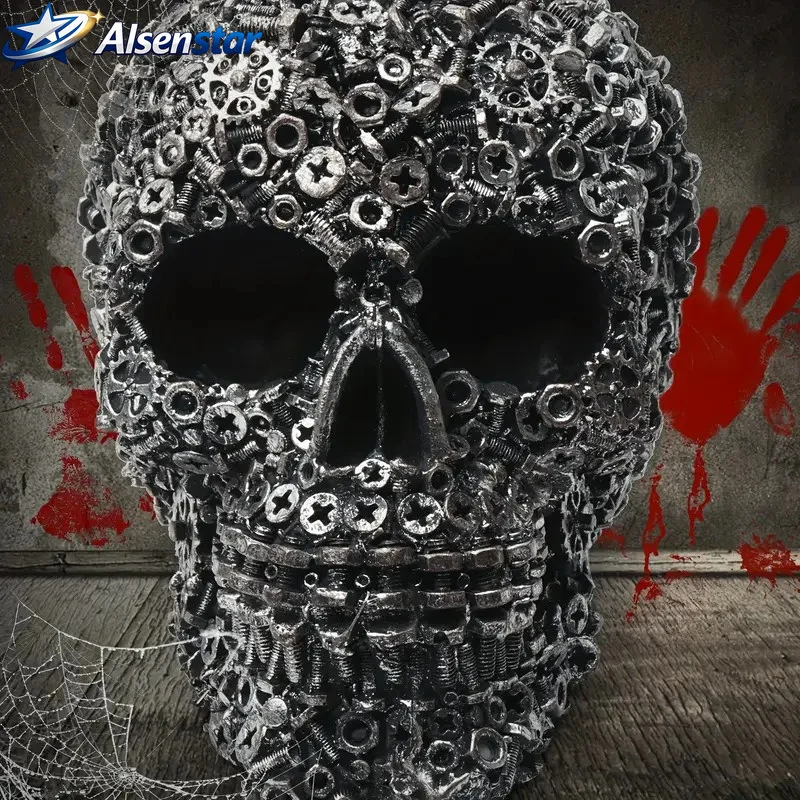 Resin skull, screw skull, handicrafts, personalized accessories, Halloween horror decorations