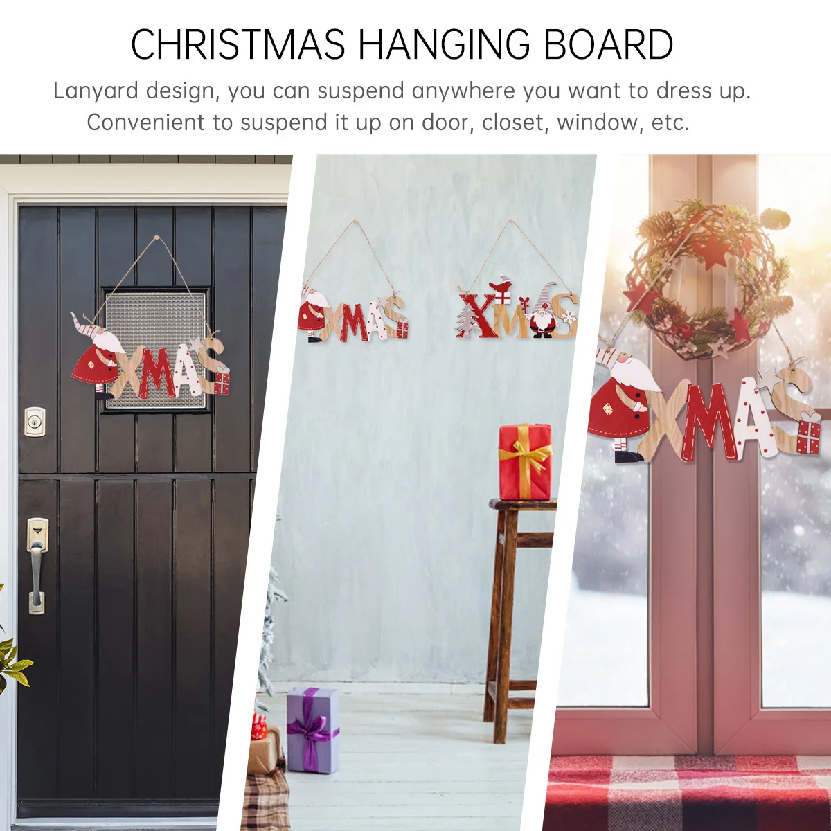2 قطعة علامة خشبية معلقة عيد الميلاد باب ديكور الاطفال هدية عيد الميلاد مجلس الخشب الجدار الديكور احتفالي حلية قلادة الرياح الرنين المنزل
