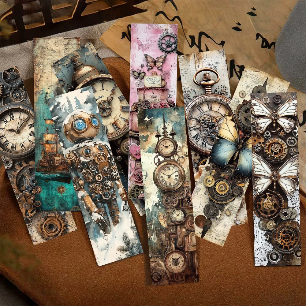 30PCS Retro E-book Signature Bookmark Vintage DIY Page Stationery Readers Reading Book Motorcycle Gift Creative Cards Bookmark