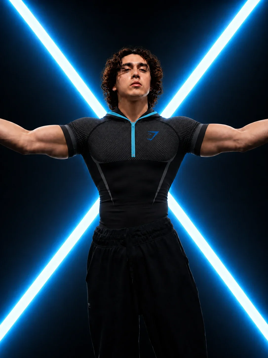 GYM SHARK 2026 ONYX V5 silicone logo hooded sports short sleeved shirt, available in five colors, suitable for indoor use