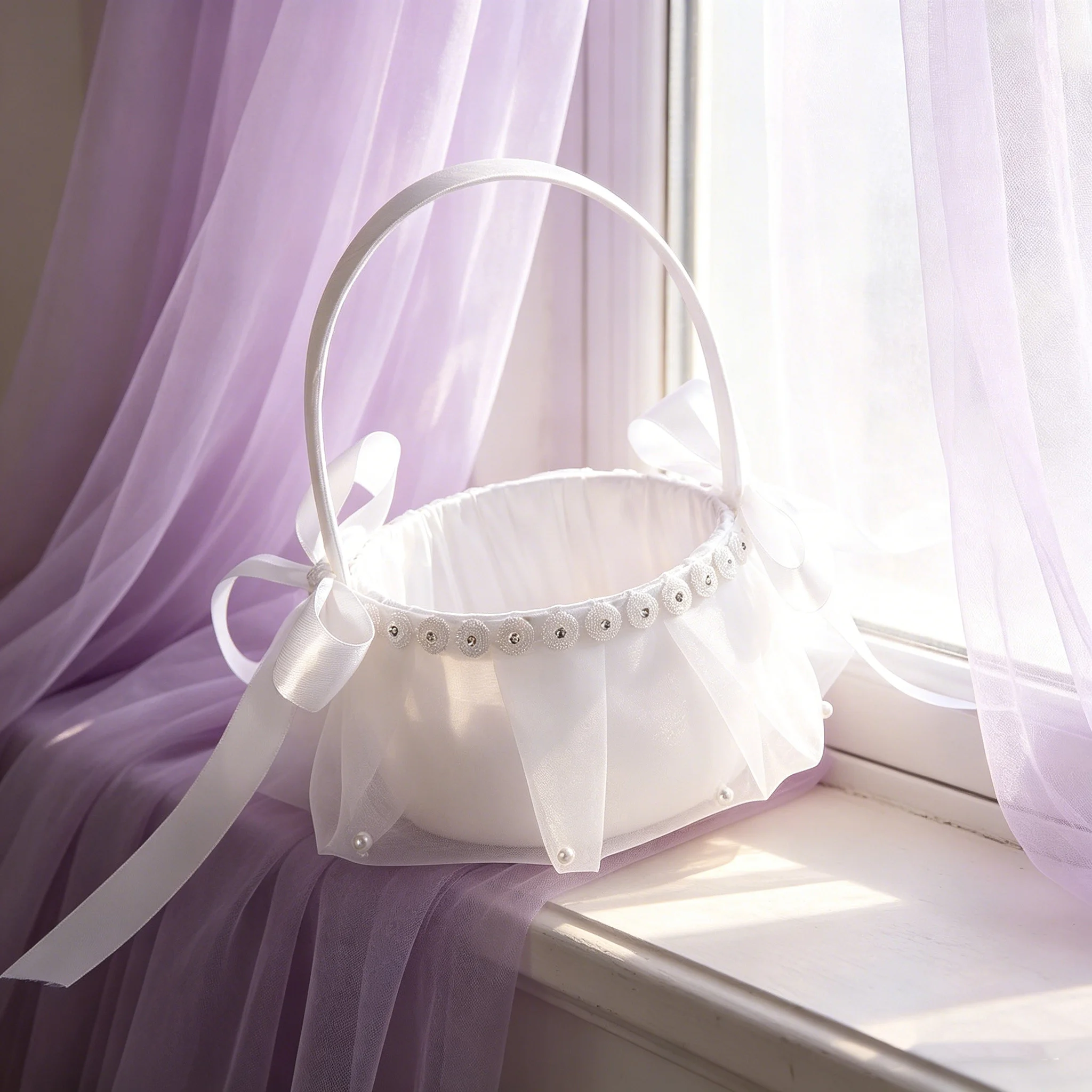 A Portable Flower Basket for Wedding Ceremony Photo Props for A Teenage Girl Style Event
