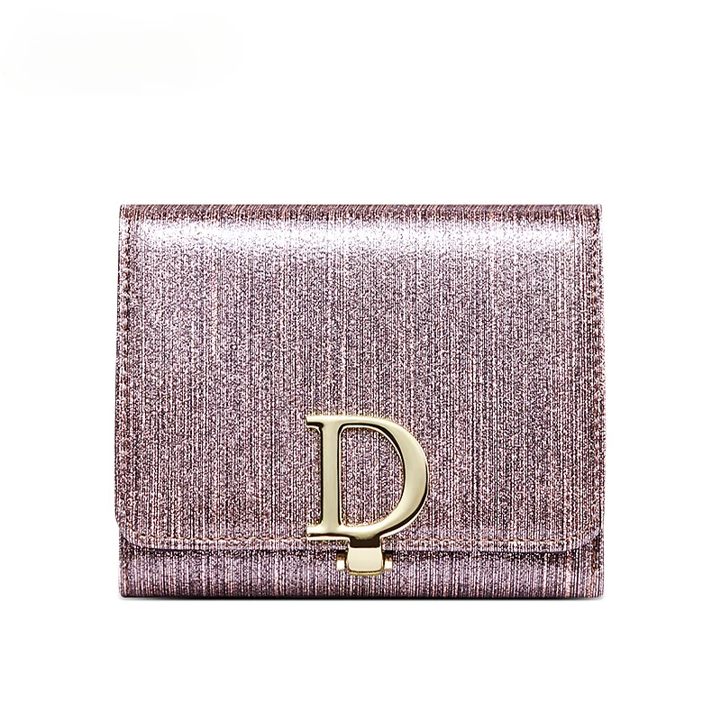 

2026 New D Women's short genuine leather wallet, cowhide clutch purse for coins