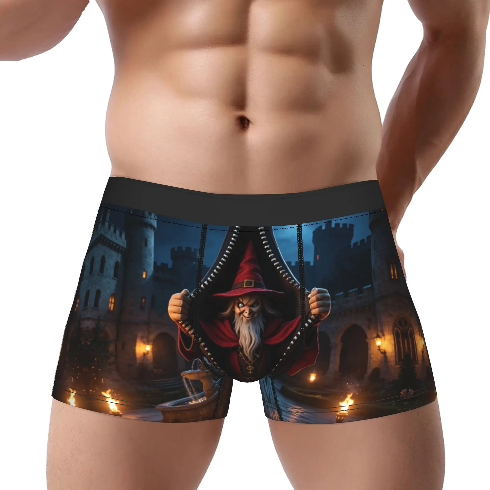 

Funny and scary cartoon character 3D zipper peeking out Underpants Homme Panties Male Underwear Ventilate Shorts Boxer Briefs