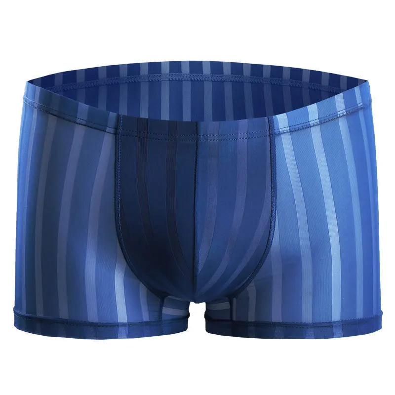 

4PCS Men's underwear, men's boxer shorts, summer breathable, thin four-corner shorts, sexy ice silk sports briefs.
