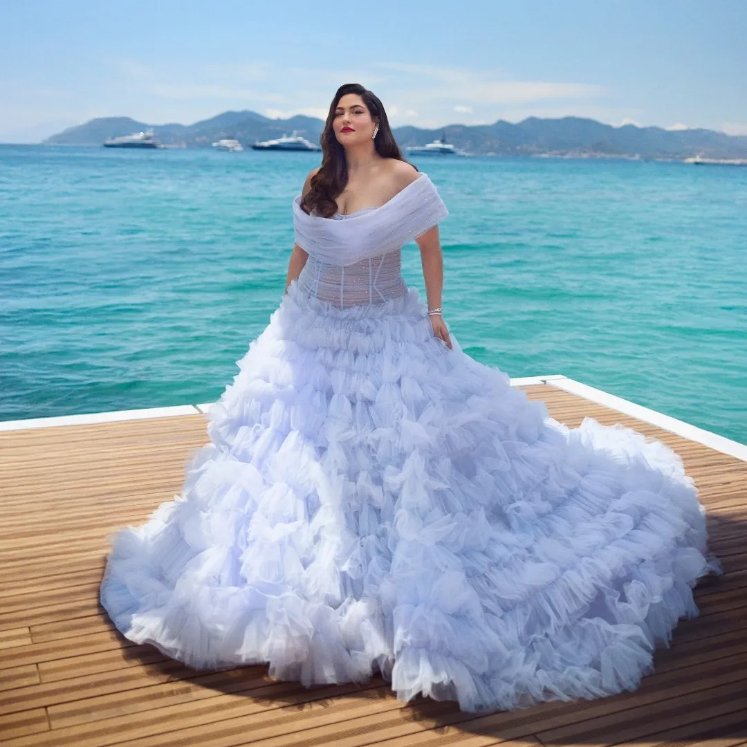 

Amazing Luxury Lilac Layered Tulle Long Formal Dresses Pretty Volume Tulle Bridal Dresses Color Free