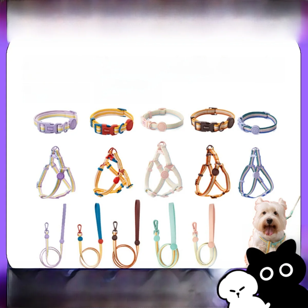 coleira-colorida-para-cachorro-coleira-para-cha-da-tarde-medio-e-pequ-corda-para-cnhada-de-animais-de-estimacao-sup