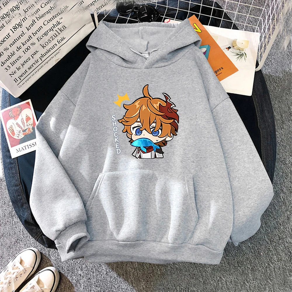 

Hot Genshin Impact Autumn/Winter Hoodie Women's Pure Cotton Hoodie Kawaii Cartoon Print Long Sleeve Streetwear Sweatshirt Top