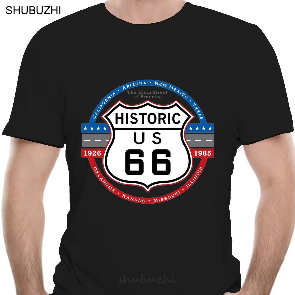 Victory motorcycle shirt men Historic Route 66 T-Shirt male brand teeshirt men summer cotton t shirt