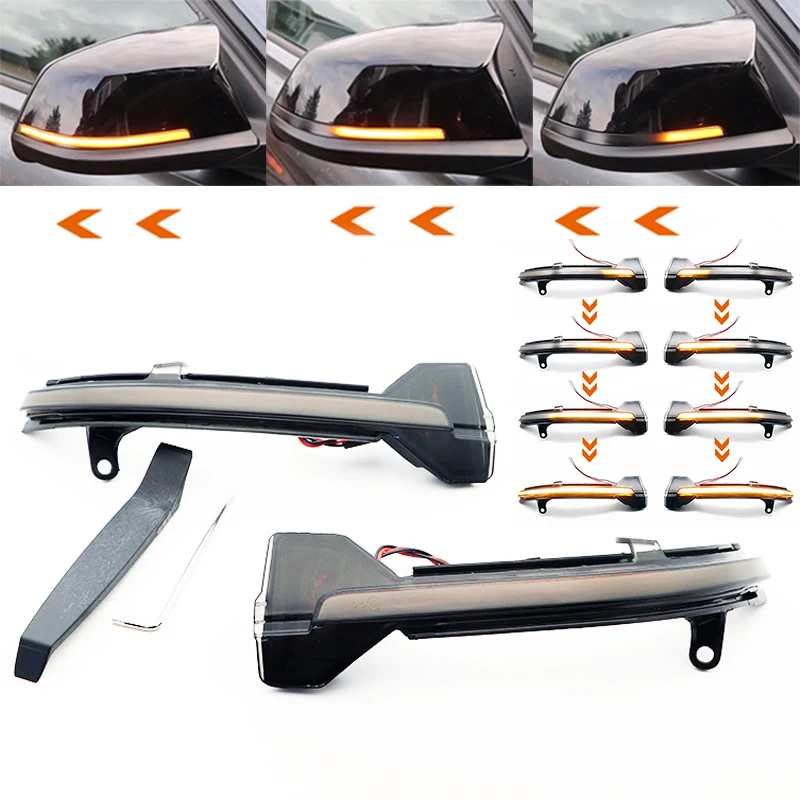 For BMW 5 6 7 Series F10 F11 F07 F06 F12 F13 F01 Dynamic Turn Signal LED Rearview Mirror Indicator Blinker Sequential Light