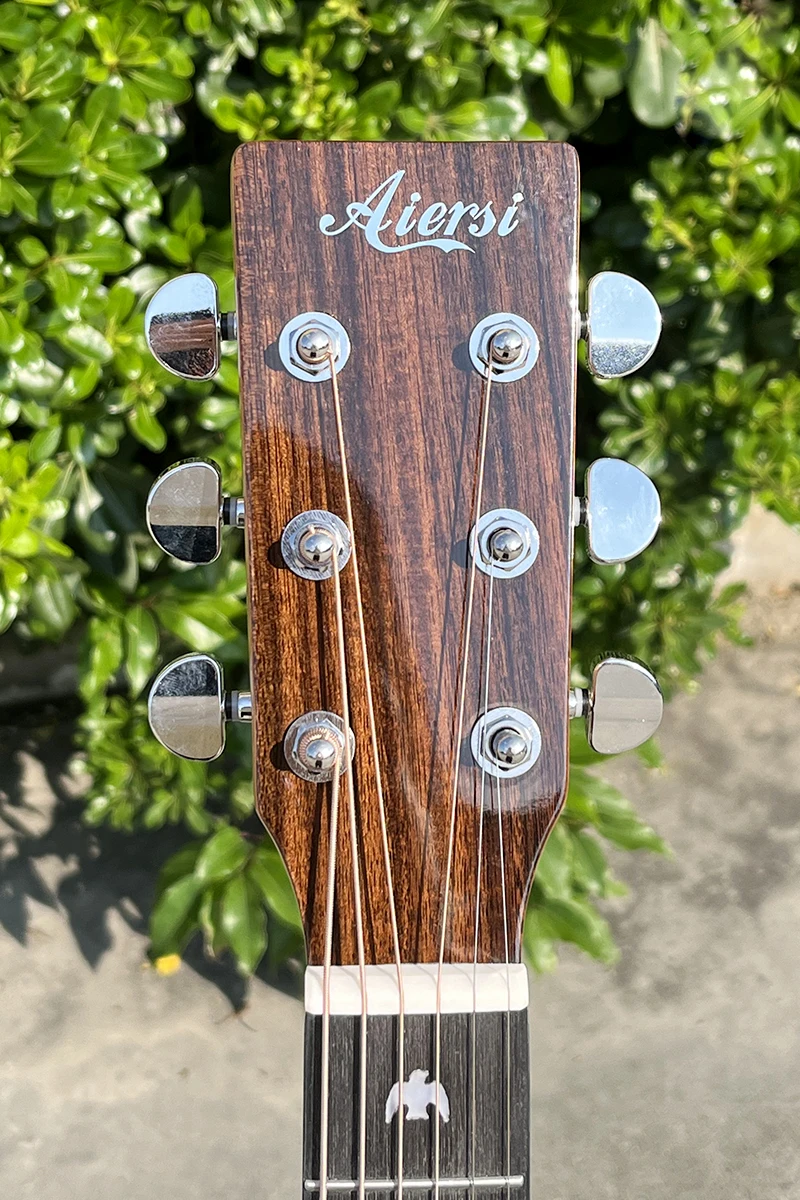 اليدوية عالية الجودة 40 بوصة SJ نمط الصلبة شجرة التنوب العلوي الصوتية الغيتار لامعة الصلب سلسلة آلة موسيقية #4