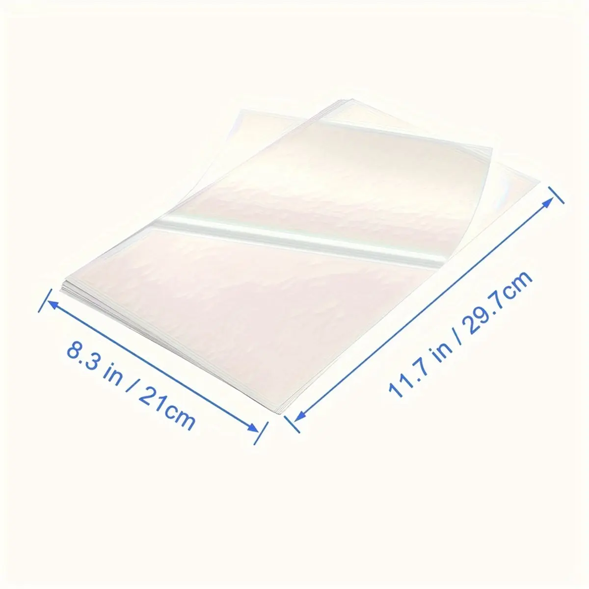 20 Sheets A4 Clear Sticker Paper for Inkjet Printer, Self Adhesive, 8.3 X 11.7 Inches