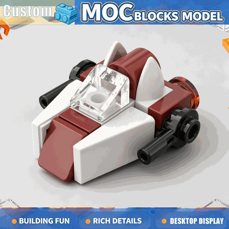 16 Parts Micro Interceptor Spaceship Scale Model Custom Building Blocks DIY Assembly Educational Creative Collection Gifts Toy