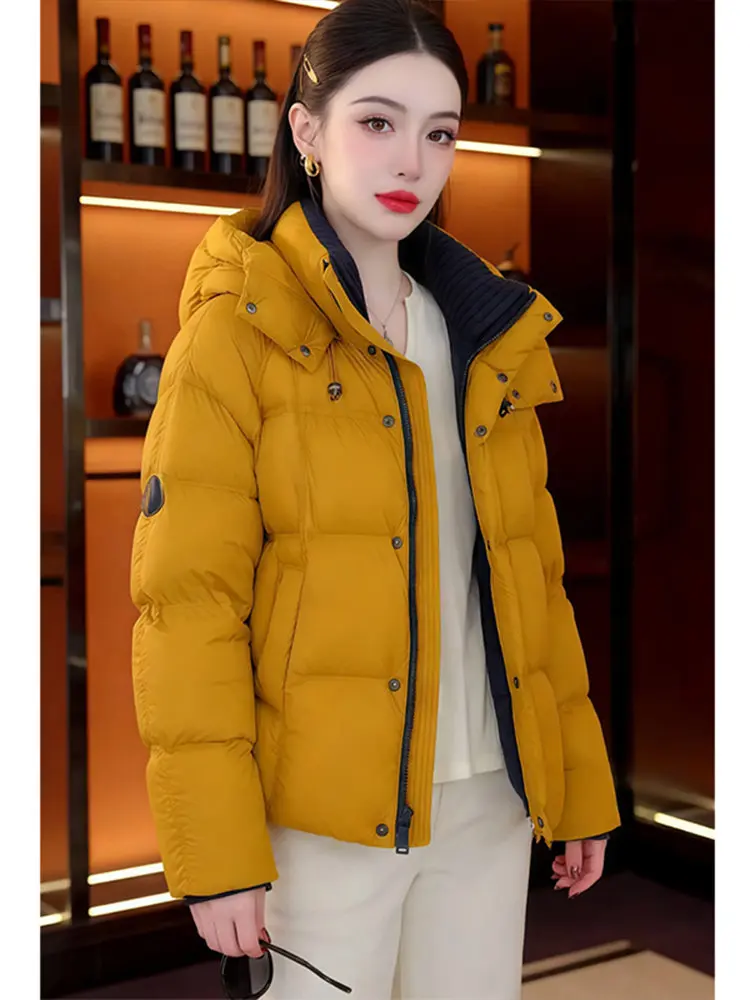 

Trendy Korean Sle Women's Hooded Cotton Jaet Warm Faionable ort Size Petite Winter Outerwear Casual Commute Sle