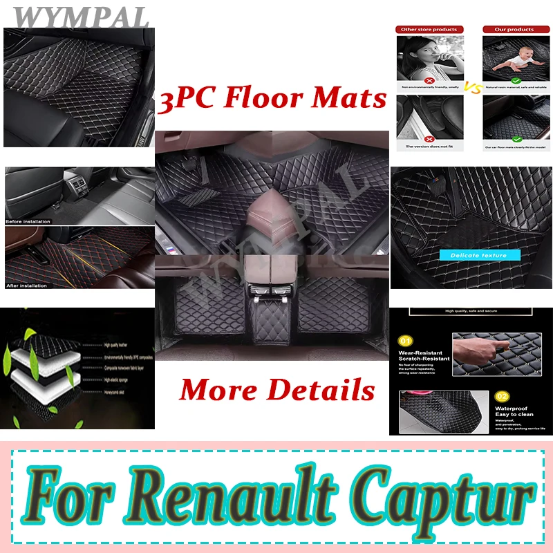 

Роскошные автомобильные коврики для Renault Captur (B Platform) 2018 2017 2016 2015 2014 2013, Стайлинг, автомобильные защитные аксессуары на заказ