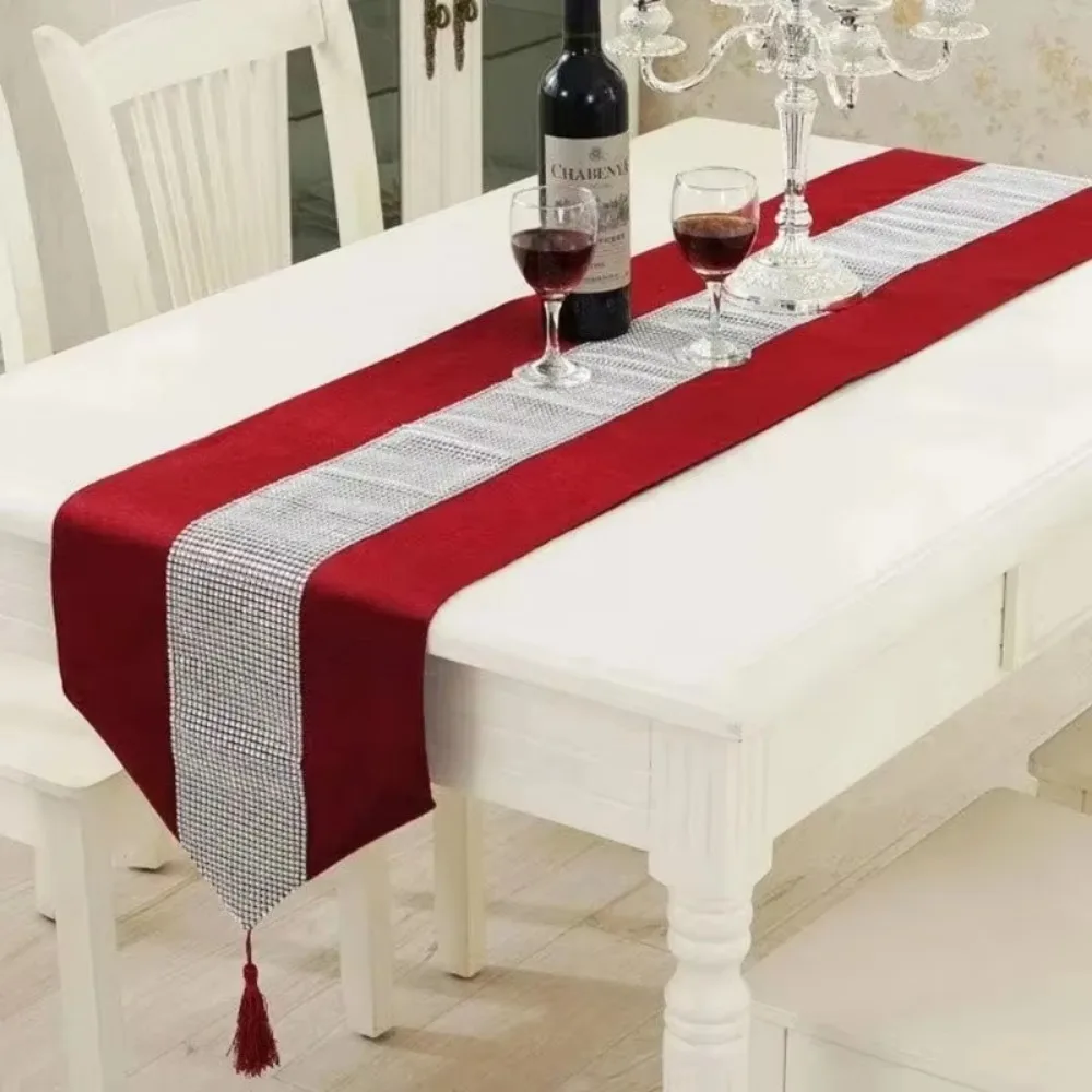 Glitter Sequin Table Runner 32*180cm Mirror Gold/Silver Foil Metallic Dining Table Decoration for Wedding Party Birthday