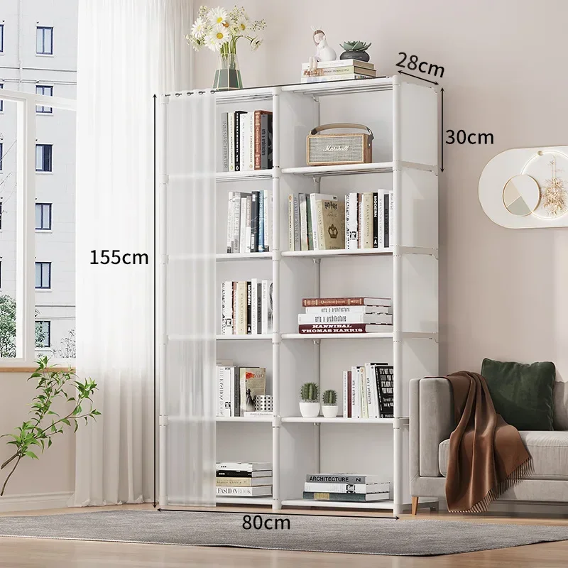 Floor-standing Bookshelf Multi-layer Easy Assembly Storage Cabinet Minimalist Home Display Rack for Ornaments and Open Bookcases