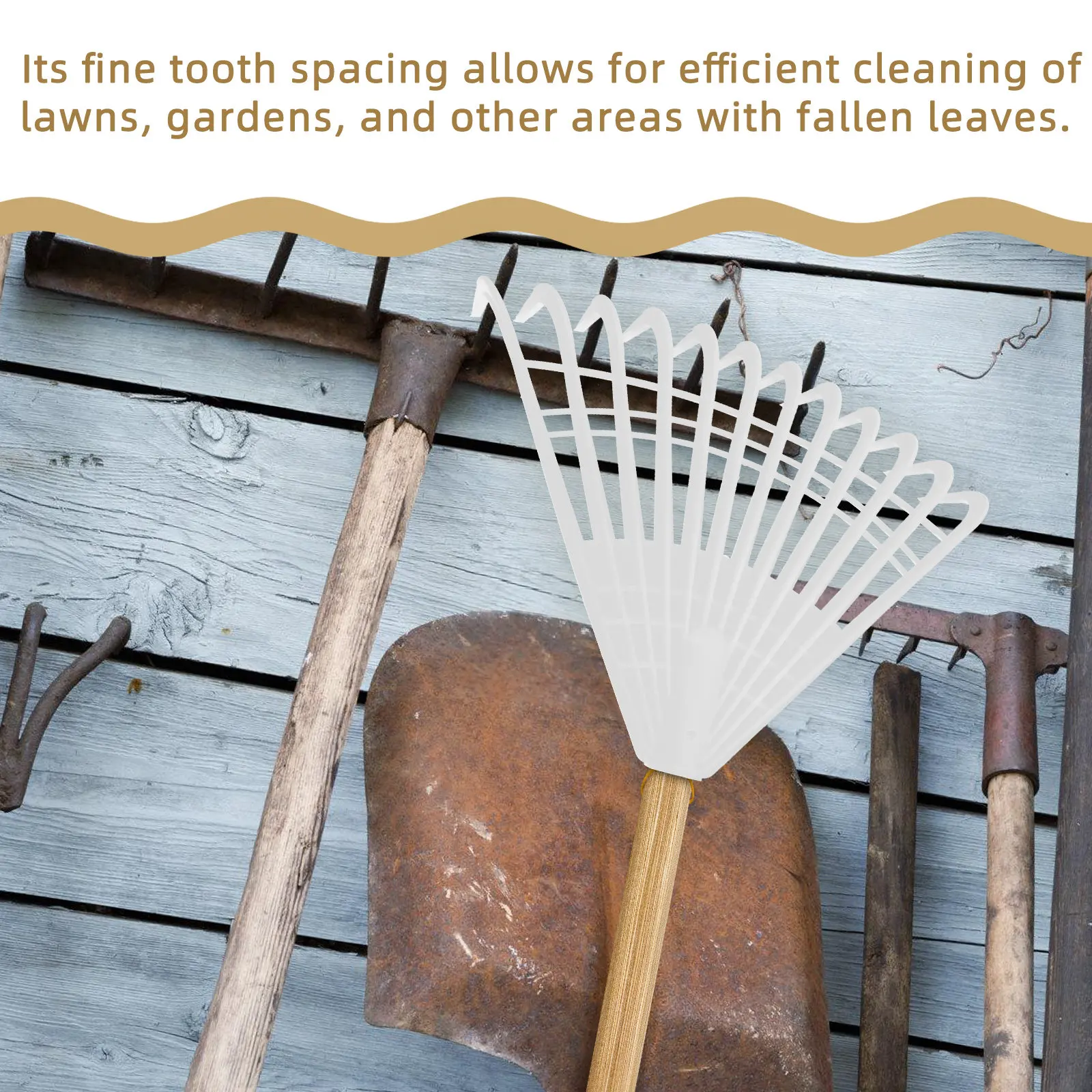 

Professional Plastic Grass Rake for Leaves Lawn Turf Shrub Weeding Pinecones Garden Sanitation Heavy Duty Lightweight Yard