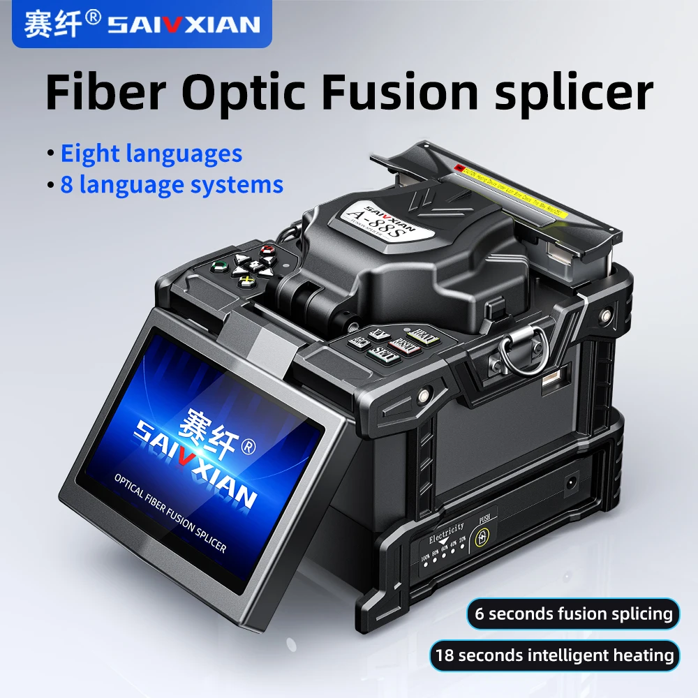 

A-88S fiber fusion splicer fully automatic high-precision hot melt machine is equipped a one-step cutting knife Leather Jumper