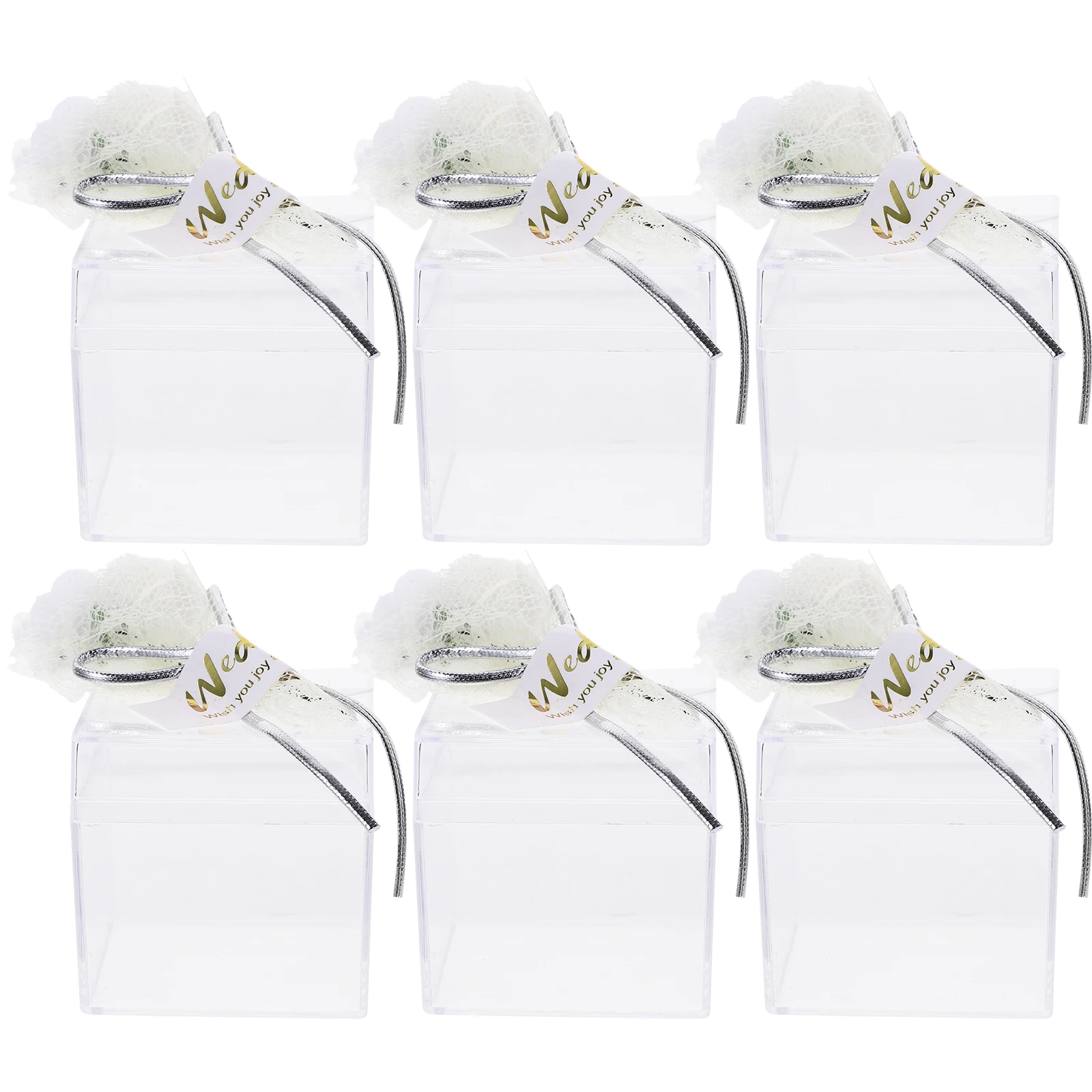 

6pcs Plastic Boxes Simulated Jewelry Containers Party Favor Boxes Candy Container Storage Display