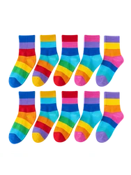 5 Pairs of Letter C Children's Socks, Spring and Autumn Mid-Calf Socks, Sports Mid-Calf Socks, Student Socks, Sports Socks, Green Trendy Socks, Student Socks