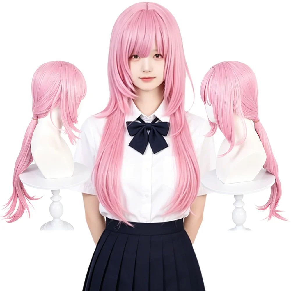 Pink Long Layered Wig, Realistic Scalp, Textured Layered Cut, Heat Resistant Hair School JK Style, Versatile for Asian Daily Use
